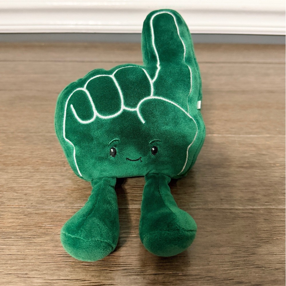 GiggleScape Green Foam Finger Plush Number 1 Fan Soft Stuffed Toy